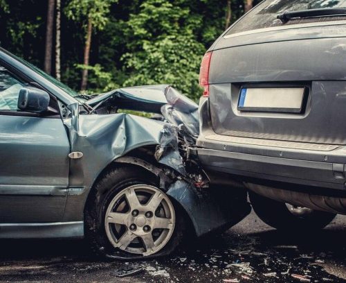 Auto Mobile Accidents Damaged vehicles after a NJ rideshare accident involving Uber or Lyft